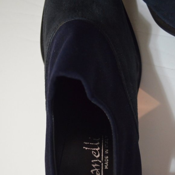 FABIANELLI Italy Leather/Fabric Upper Synthetic Sole Black SlipOn Shoes 7 1/2 M - Picture 6 of 7